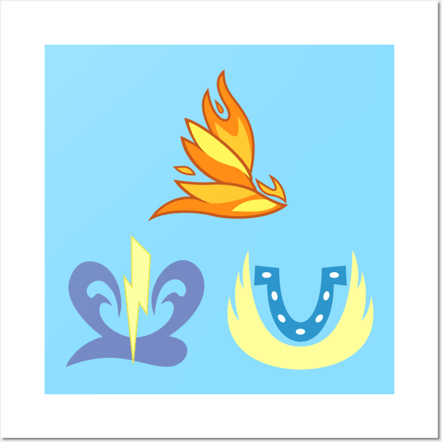 My little Pony - Spitfire + Soarin + Fleetfoot (Wonderbolts) Cutie Mark Wall Art by ariados4711